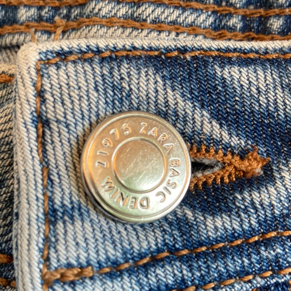 Zara Basic Denim : Distressed with Floral Embroidery - Picture 3 of 9